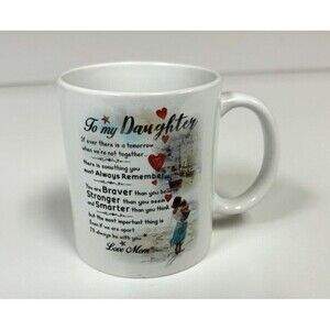 To My Daughter Love Mom Coffee Mug From Mother Daughter Gift Cup Braver Stronger